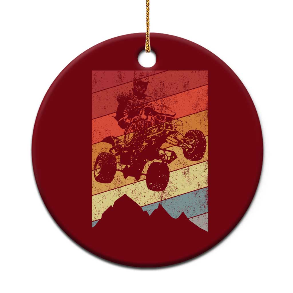 Vintage All-Terrain Vehicles Ceramic Ornament Retro 4 Wheeler ATV Riding Quadrider TS10 1pc Red Print Your Wear