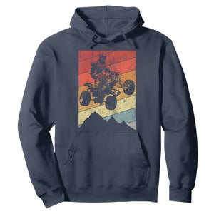 Vintage All-Terrain Vehicles Hoodie Retro 4 Wheeler ATV Riding Quadrider TS10 Navy Print Your Wear