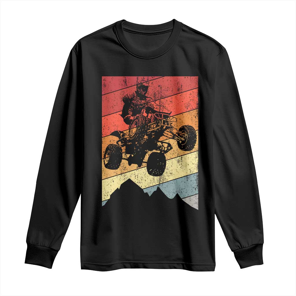 Vintage All-Terrain Vehicles Long Sleeve Shirt Retro 4 Wheeler ATV Riding Quadrider TS10 Black Print Your Wear