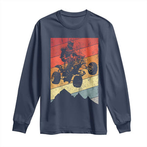 Vintage All-Terrain Vehicles Long Sleeve Shirt Retro 4 Wheeler ATV Riding Quadrider TS10 Navy Print Your Wear