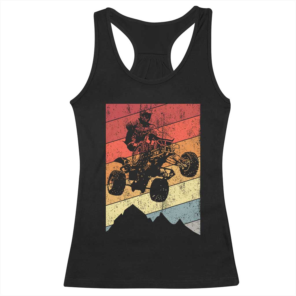 Vintage All-Terrain Vehicles Racerback Tank Top Retro 4 Wheeler ATV Riding Quadrider TS10 Black Print Your Wear