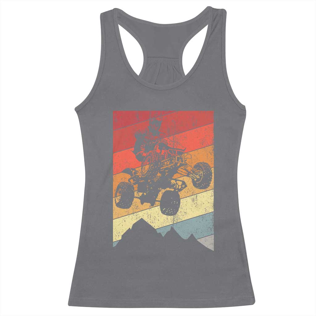 Vintage All-Terrain Vehicles Racerback Tank Top Retro 4 Wheeler ATV Riding Quadrider TS10 Charcoal Print Your Wear