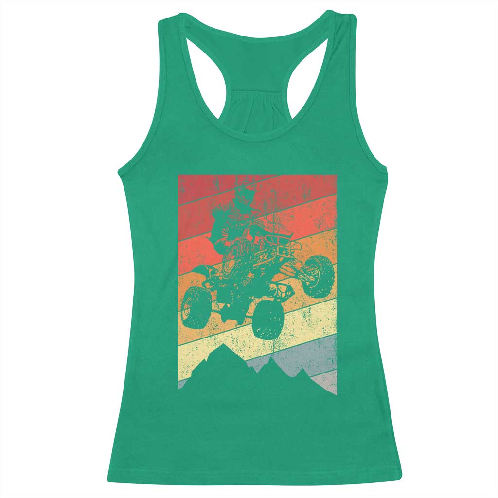 Vintage All-Terrain Vehicles Racerback Tank Top Retro 4 Wheeler ATV Riding Quadrider TS10 Irish Green Print Your Wear