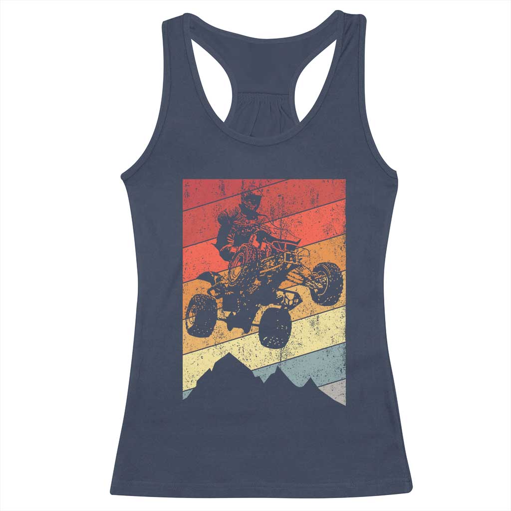 Vintage All-Terrain Vehicles Racerback Tank Top Retro 4 Wheeler ATV Riding Quadrider TS10 Navy Print Your Wear