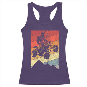 Vintage All-Terrain Vehicles Racerback Tank Top Retro 4 Wheeler ATV Riding Quadrider TS10 Purple Print Your Wear