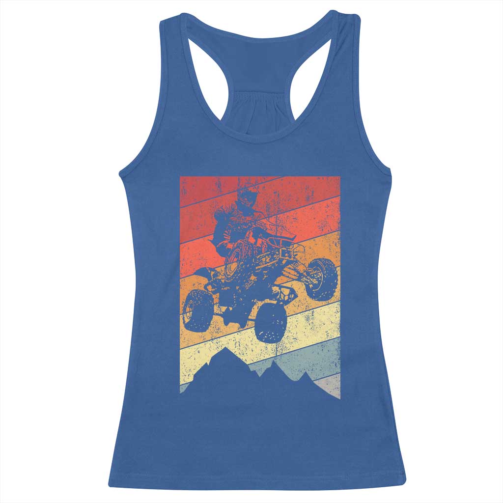 Vintage All-Terrain Vehicles Racerback Tank Top Retro 4 Wheeler ATV Riding Quadrider TS10 Royal Blue Print Your Wear