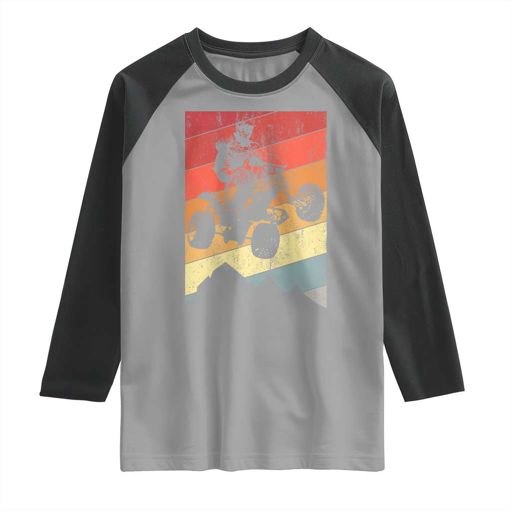 Vintage All-Terrain Vehicles Raglan Shirt Retro 4 Wheeler ATV Riding Quadrider TS10 Sport Gray Black Print Your Wear