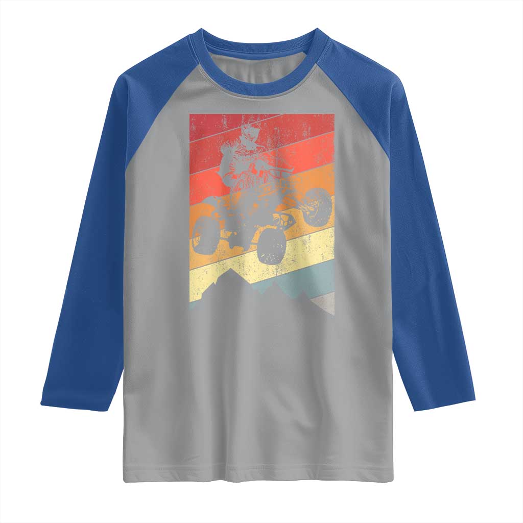 Vintage All-Terrain Vehicles Raglan Shirt Retro 4 Wheeler ATV Riding Quadrider TS10 Sport Gray Royal Print Your Wear
