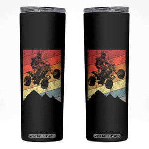 Vintage All-Terrain Vehicles Skinny Tumbler Retro 4 Wheeler ATV Riding Quadrider TS10 Black Print Your Wear