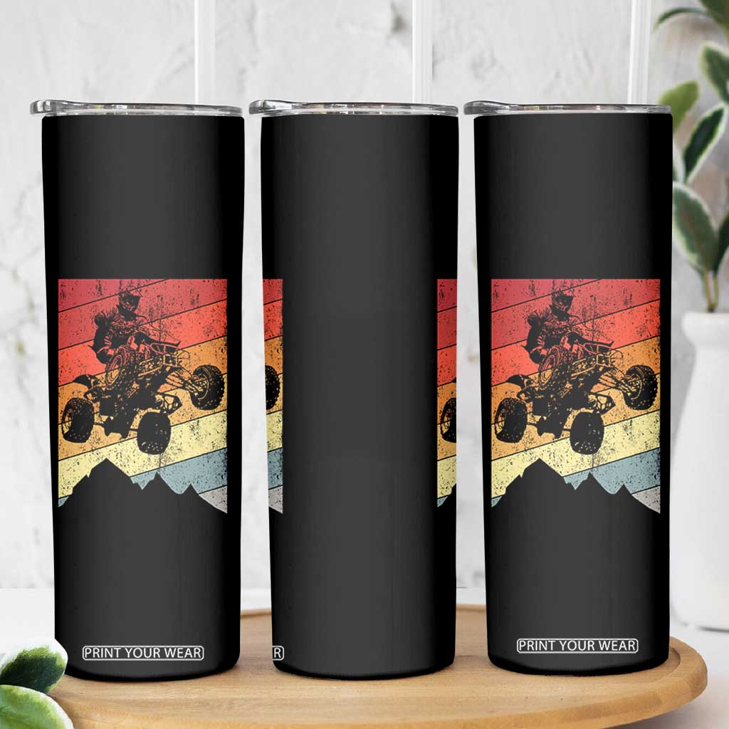 Vintage All-Terrain Vehicles Skinny Tumbler Retro 4 Wheeler ATV Riding Quadrider TS10 Print Your Wear
