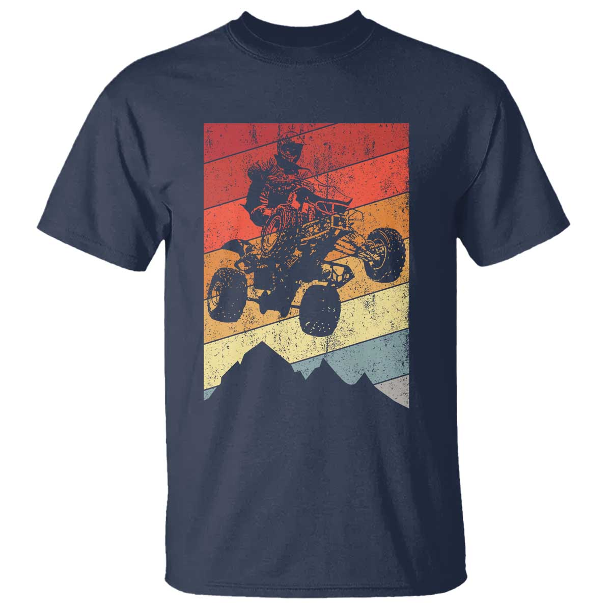 Vintage All-Terrain Vehicles T Shirt Retro 4 Wheeler ATV Riding Quadrider TS10 Navy Print Your Wear