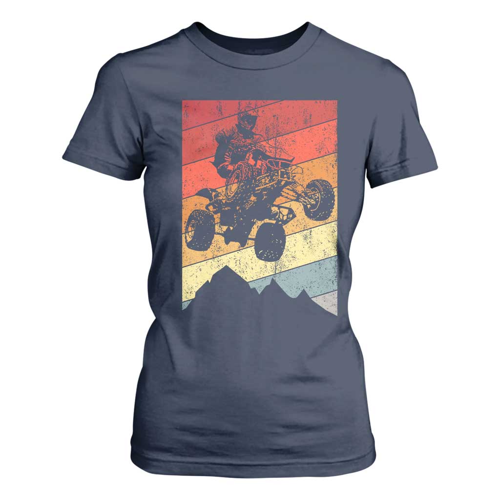 Vintage All-Terrain Vehicles T Shirt For Women Retro 4 Wheeler ATV Riding Quadrider TS10 Navy Print Your Wear