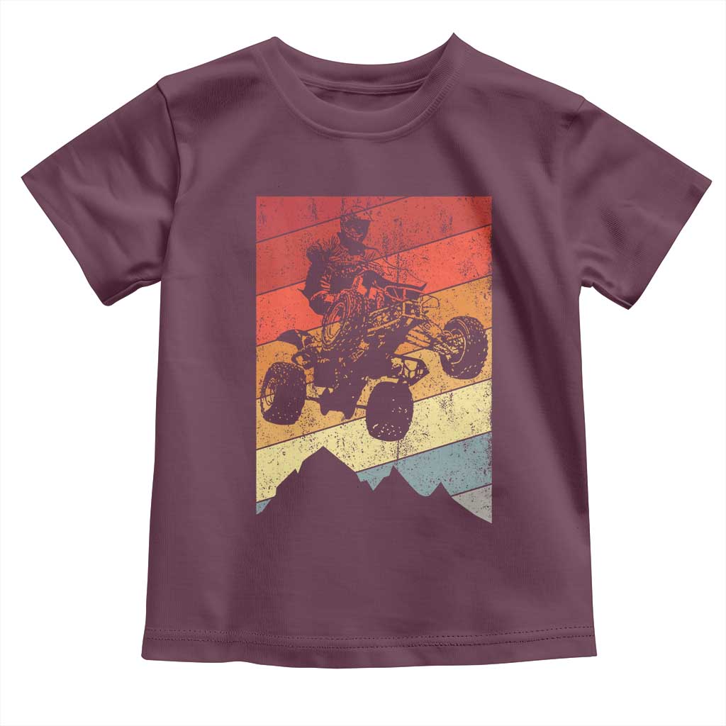 Vintage All-Terrain Vehicles Toddler T Shirt Retro 4 Wheeler ATV Riding Quadrider TS10 Maroon Print Your Wear