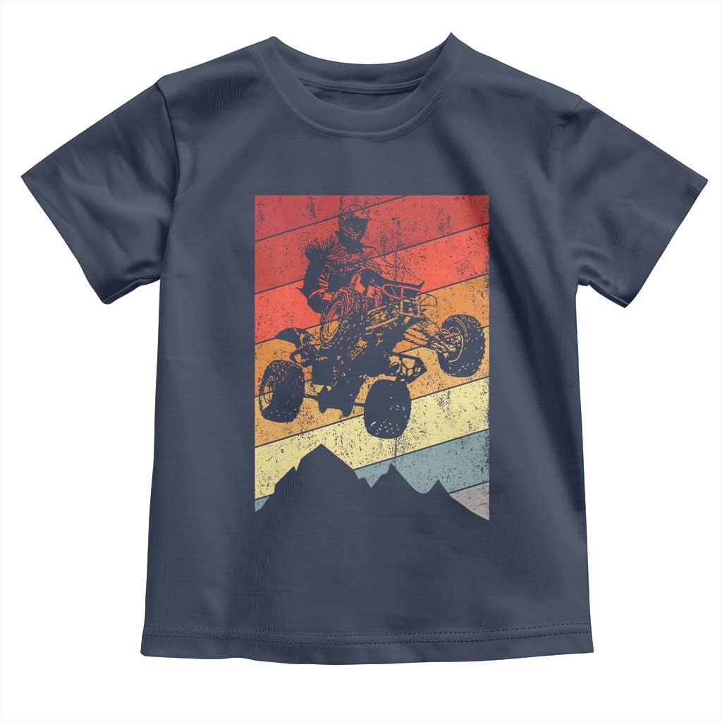 Vintage All-Terrain Vehicles Toddler T Shirt Retro 4 Wheeler ATV Riding Quadrider TS10 Navy Print Your Wear