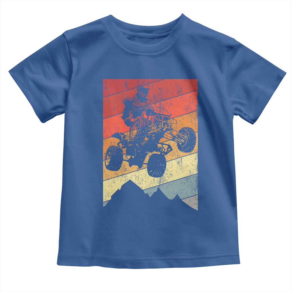 Vintage All-Terrain Vehicles Toddler T Shirt Retro 4 Wheeler ATV Riding Quadrider TS10 Royal Blue Print Your Wear