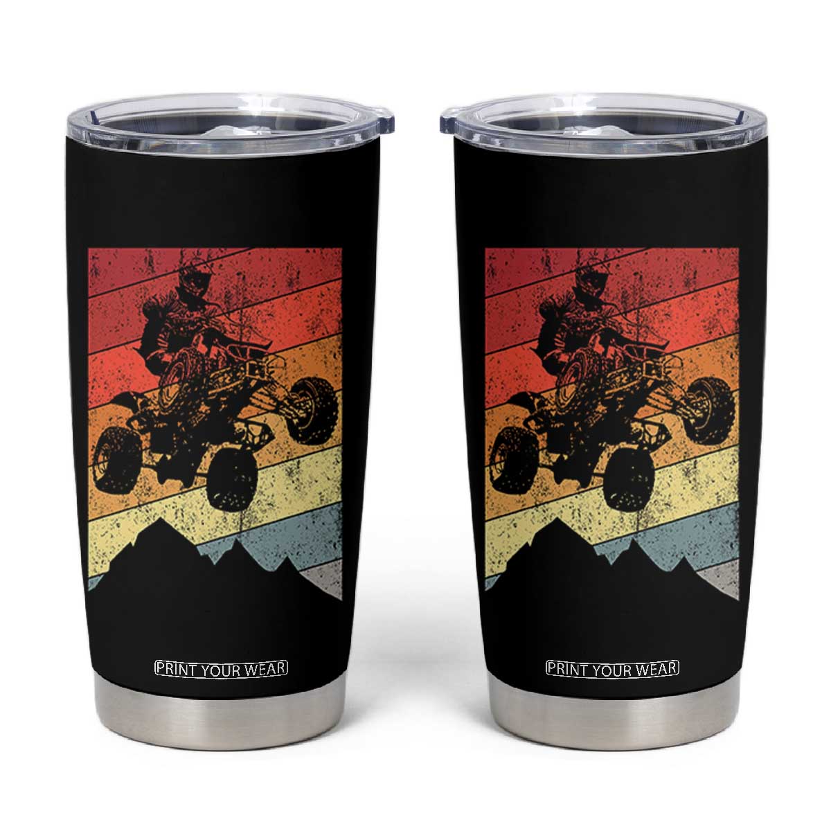 Vintage All-Terrain Vehicles Tumbler Cup Retro 4 Wheeler ATV Riding Quadrider TS10 Black Print Your Wear