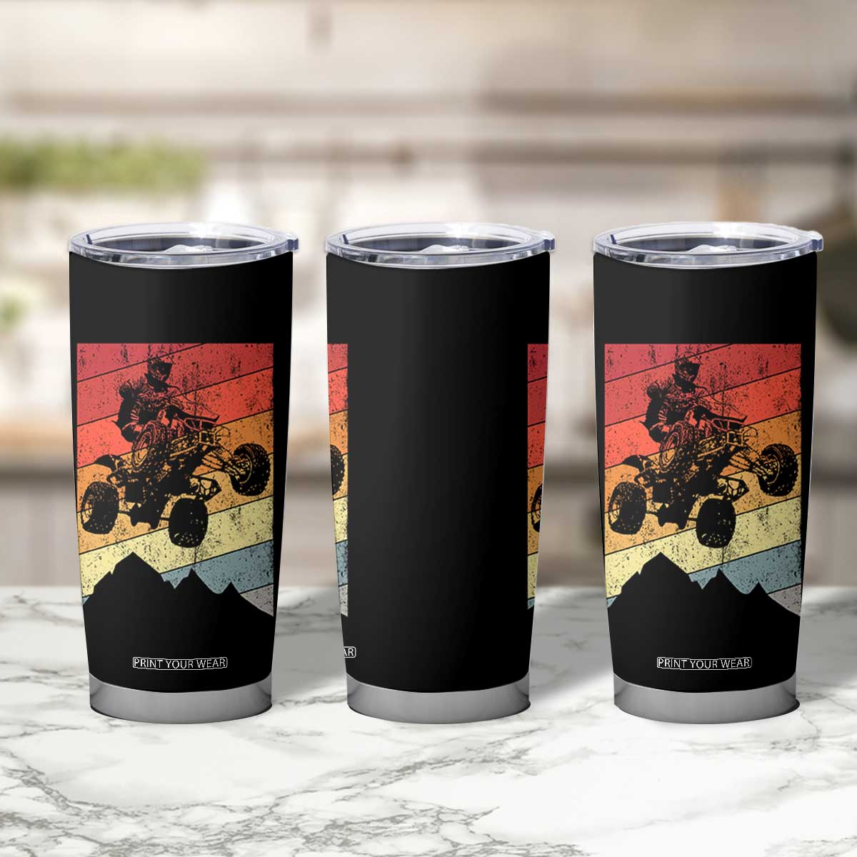 Vintage All-Terrain Vehicles Tumbler Cup Retro 4 Wheeler ATV Riding Quadrider TS10 Print Your Wear