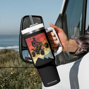Vintage All-Terrain Vehicles Tumbler With Handle Retro 4 Wheeler ATV Riding Quadrider TS10 Print Your Wear