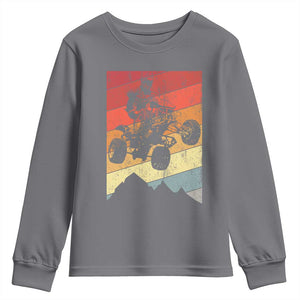 Vintage All-Terrain Vehicles Youth Sweatshirt Retro 4 Wheeler ATV Riding Quadrider TS10 Charcoal Print Your Wear