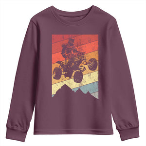 Vintage All-Terrain Vehicles Youth Sweatshirt Retro 4 Wheeler ATV Riding Quadrider TS10 Maroon Print Your Wear