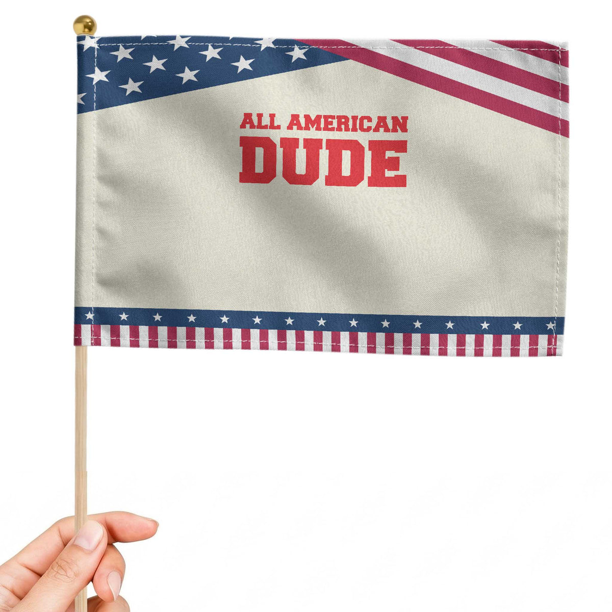 4th of July All American Dude Patriotic Handheld Flag TS10 Modern 8.2