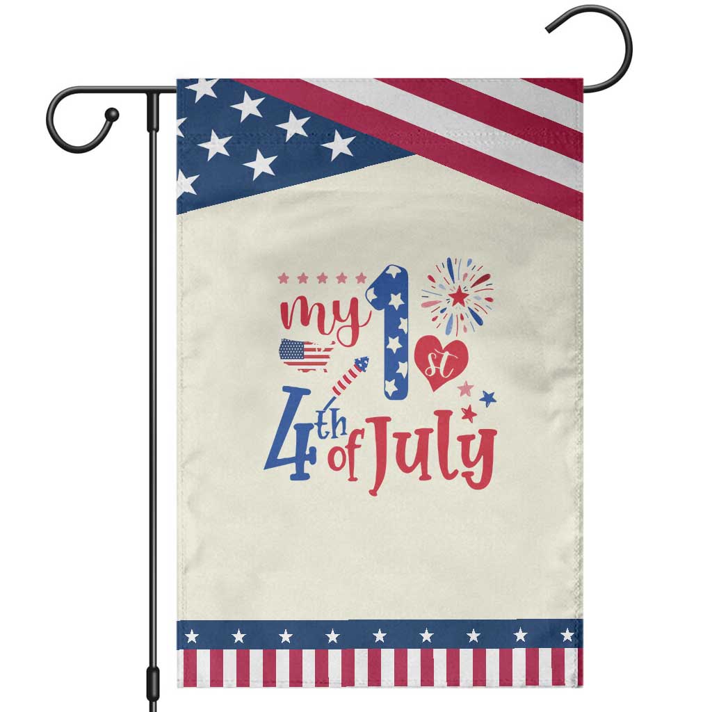 Newborn My First 4th of July Garden Flag Baby Infant Neutral Outfits Stars Stripe TS10 Modern Beige Blue Print Your Wear