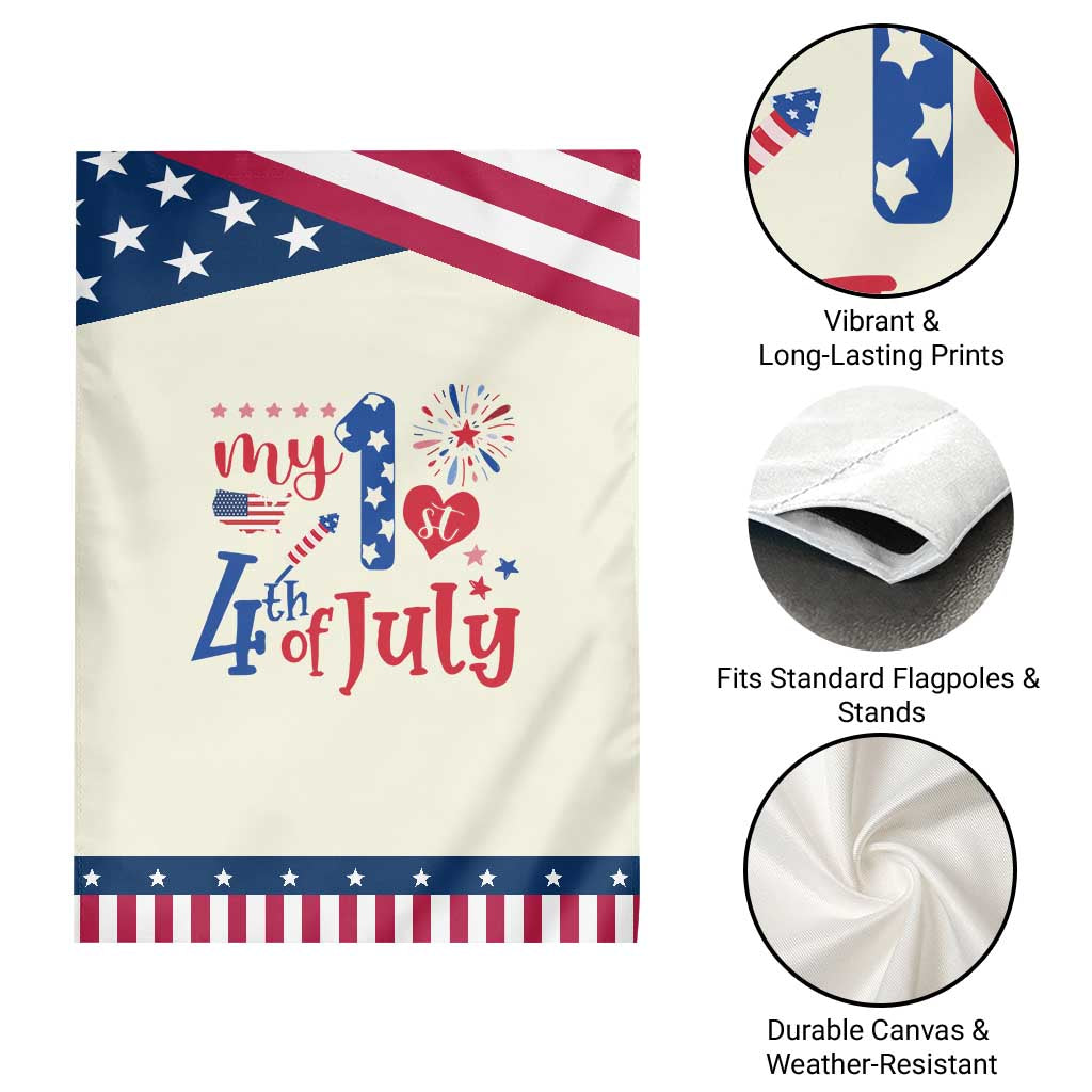 Newborn My First 4th of July Garden Flag Baby Infant Neutral Outfits Stars Stripe TS10 Print Your Wear