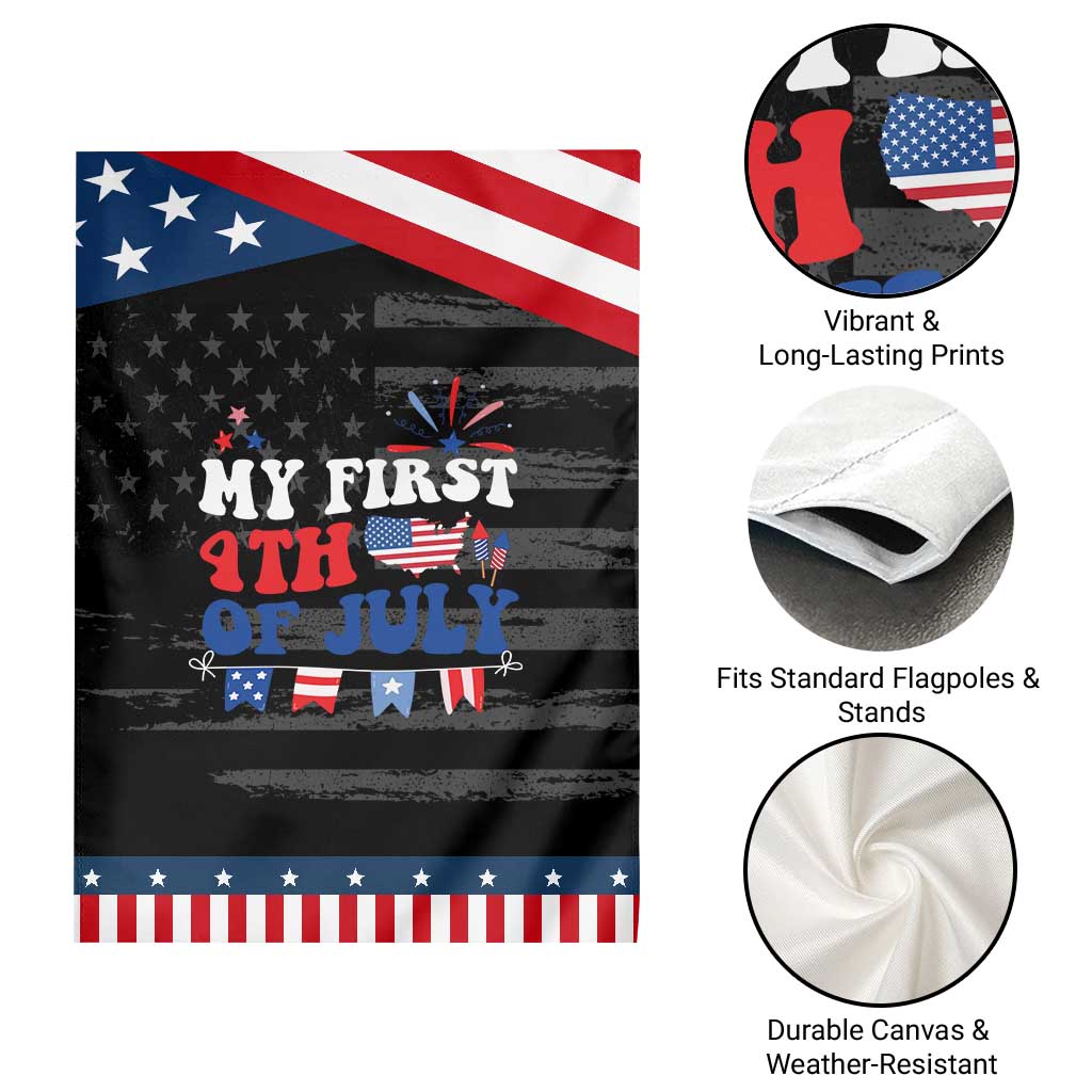 Newborn My First 4th of July Garden Flag Groovy Baby Infant Neutral Outfits Stars Stripe TS10 Print Your Wear
