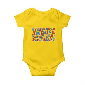 Everyone In America Parties On My Birthday Baby Onesie 4th Of July Birthday Party TS10 Daisy Print Your Wear
