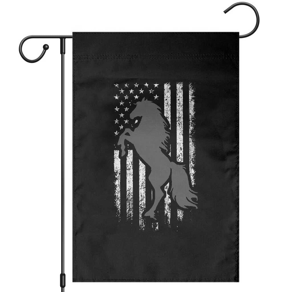 Patriotic Horse American Flag Garden Flag Horseback Riding Western Farm Vintage Horse TS10 Black Print Your Wear
