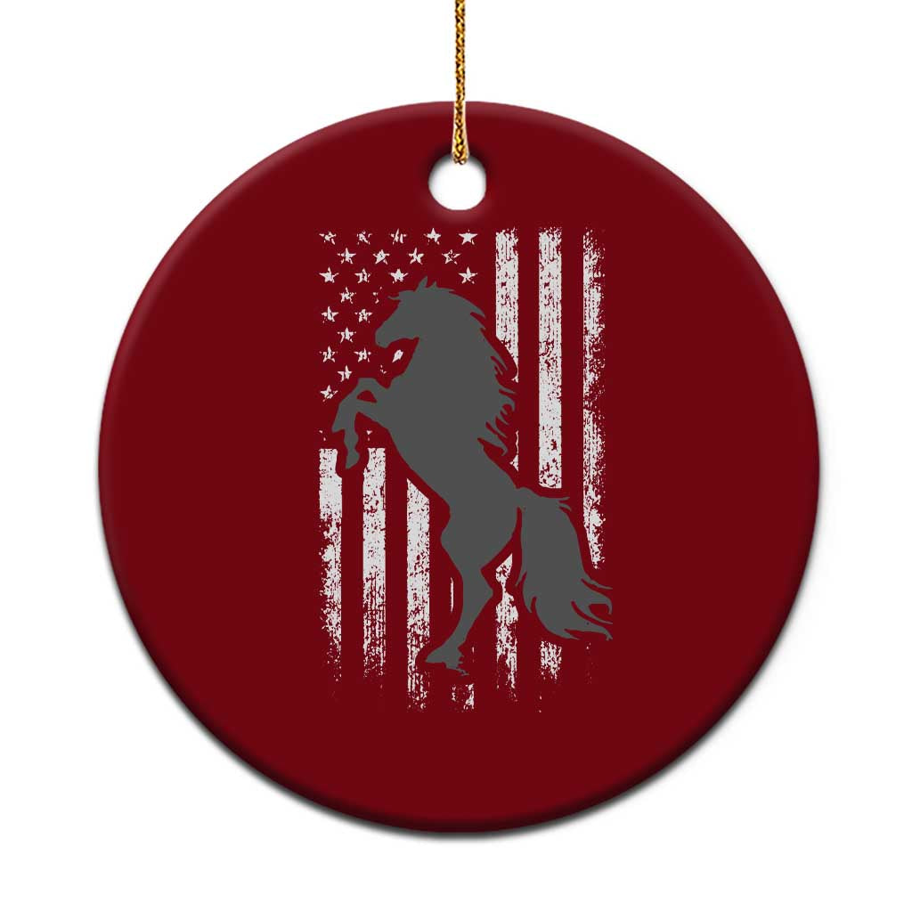 Patriotic Horse American Flag Ceramic Ornament Horseback Riding Western Farm Vintage Horse TS10 1pc Red Print Your Wear