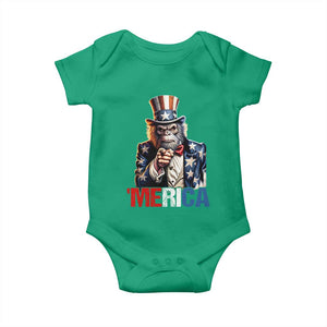 Bigfoot Merica Baby Onesie American Flag Patriotic 4th Of July Uncle Sam TS10 Irish Green Print Your Wear