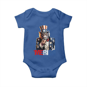 Bigfoot Merica Baby Onesie American Flag Patriotic 4th Of July Uncle Sam TS10 Royal Blue Print Your Wear