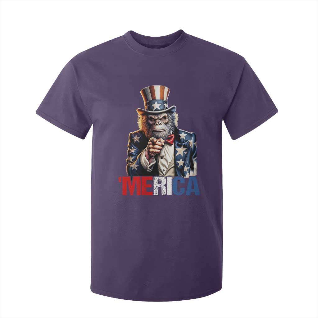 Bigfoot Merica T Shirt For Kid American Flag Patriotic 4th Of July Uncle Sam TS10 Purple Print Your Wear