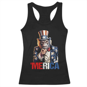 Bigfoot Merica Racerback Tank Top American Flag Patriotic 4th Of July Uncle Sam TS10 Black Print Your Wear