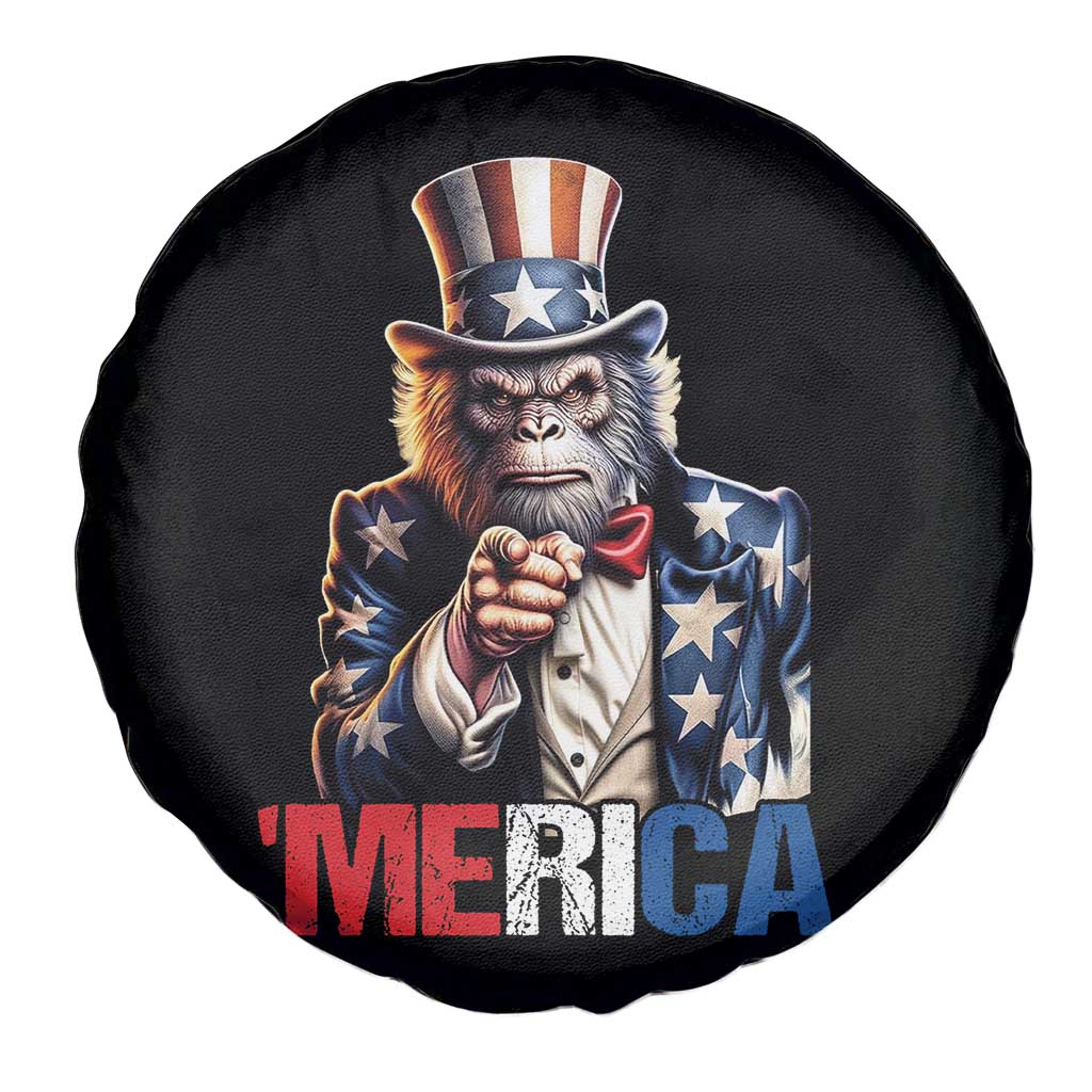 Bigfoot Merica Spare Tire Cover American Flag Patriotic 4th Of July Uncle Sam TS10 Print Your Wear