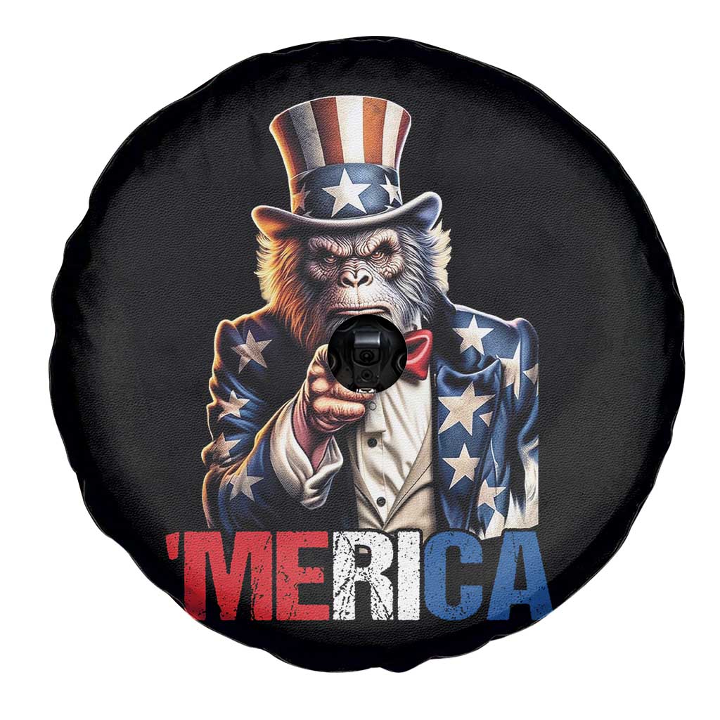 Bigfoot Merica Spare Tire Cover American Flag Patriotic 4th Of July Uncle Sam TS10 Print Your Wear