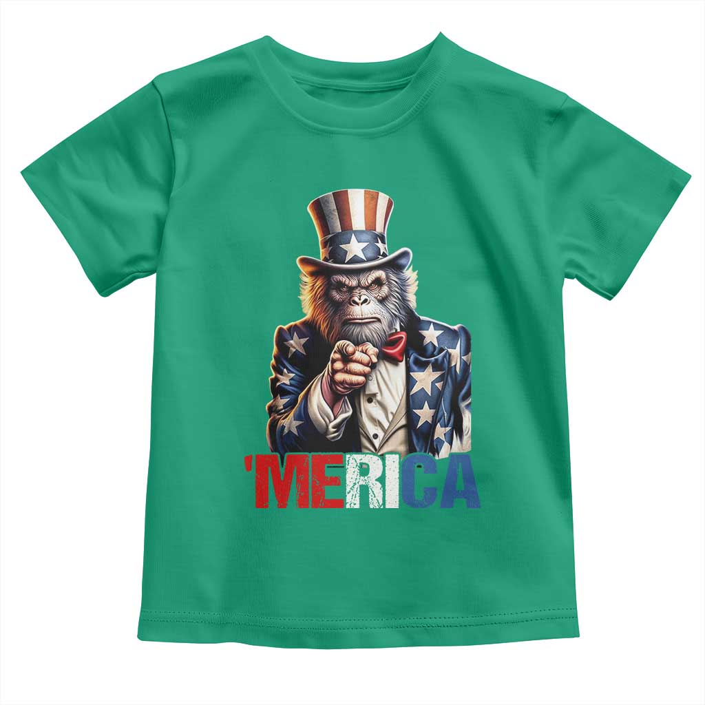 Bigfoot Merica Toddler T Shirt American Flag Patriotic 4th Of July Uncle Sam TS10 Irish Green Print Your Wear