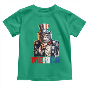 Bigfoot Merica Toddler T Shirt American Flag Patriotic 4th Of July Uncle Sam TS10 Irish Green Print Your Wear
