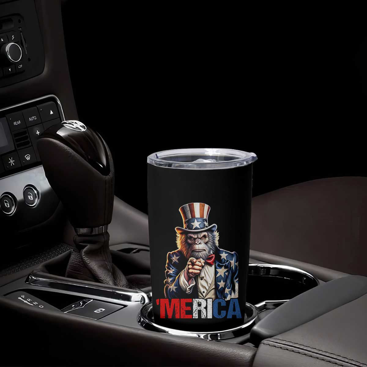 Bigfoot Merica Tumbler Cup American Flag Patriotic 4th Of July Uncle Sam TS10 Print Your Wear