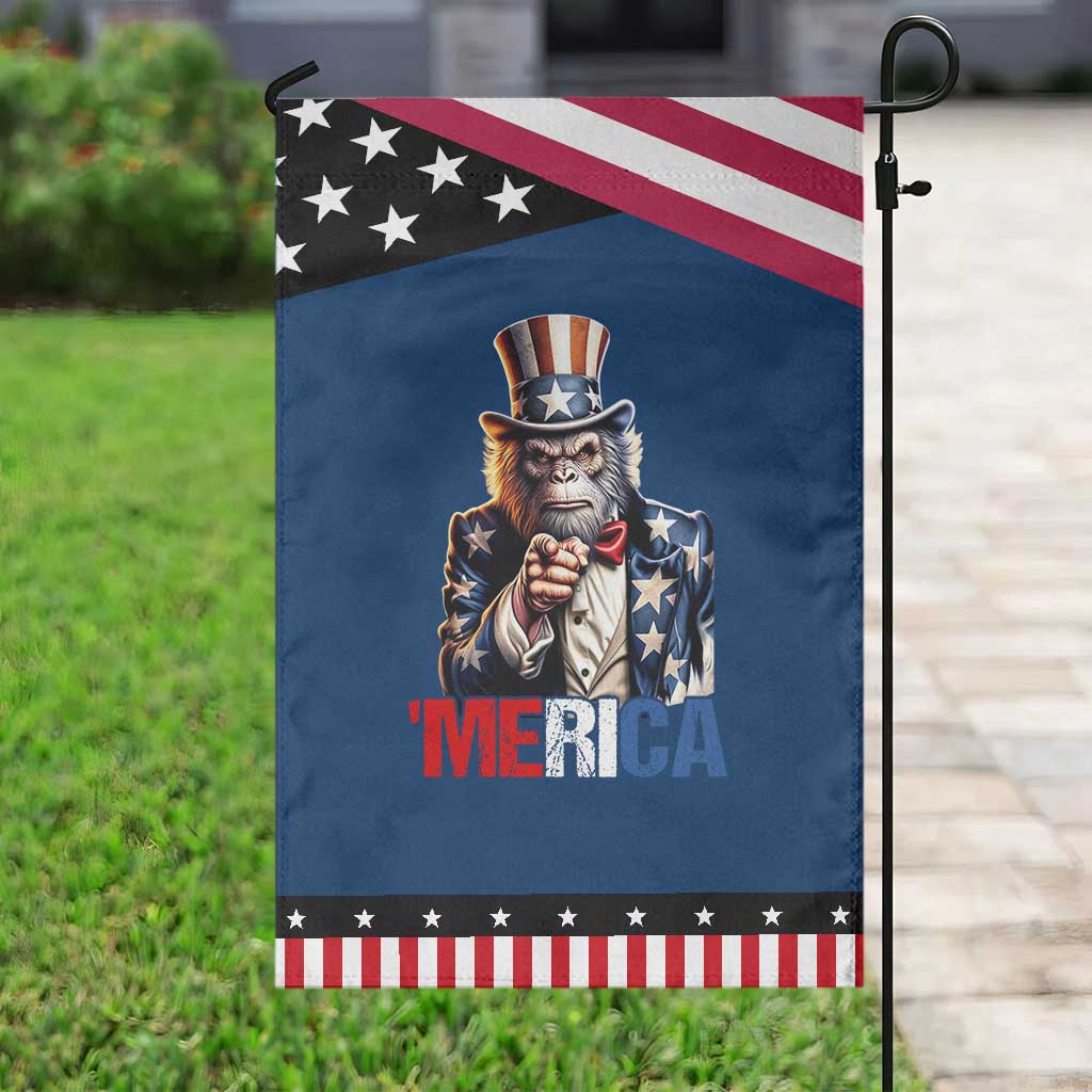 Bigfoot Merica Garden Flag American Flag Patriotic 4th Of July Uncle Sam TS10 Classic Blue Black Print Your Wear
