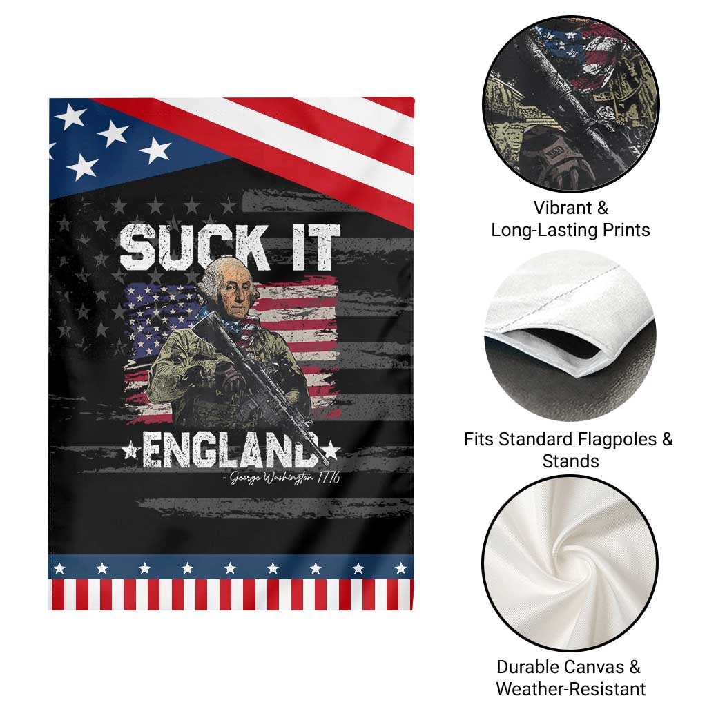 Suck It England Funny 4th of July George Washington 1776 Garden Flag TS10 Print Your Wear