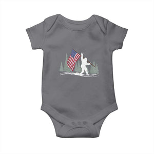 Bigfoot Baby Onesie Sasquatch American Flag Patriotic TS10 Charcoal Print Your Wear