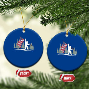 Bigfoot Ceramic Ornament Sasquatch American Flag Patriotic TS10 1pc Blue Print Your Wear