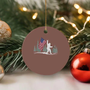 Bigfoot Ceramic Ornament Sasquatch American Flag Patriotic TS10 1pc Mocha Print Your Wear