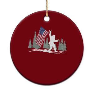 Bigfoot Ceramic Ornament Sasquatch American Flag Patriotic TS10 1pc Red Print Your Wear