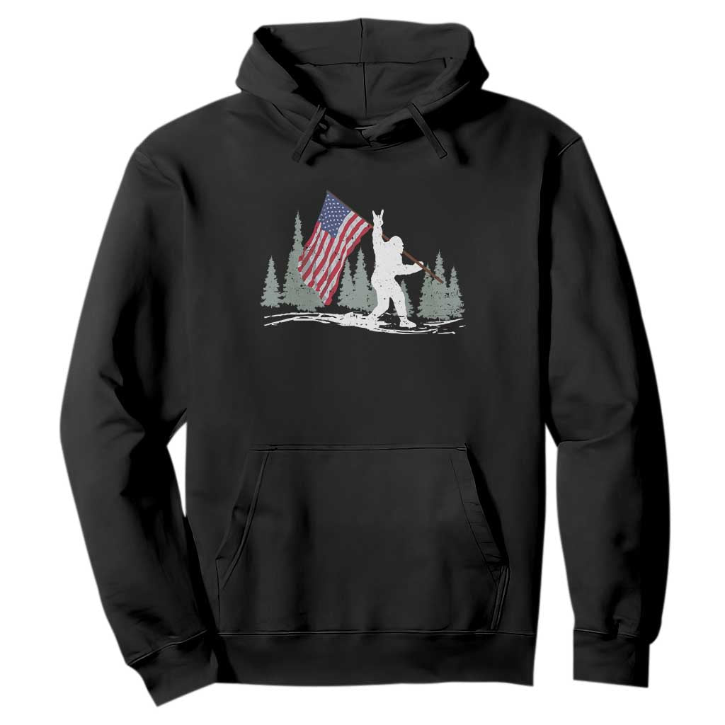 Bigfoot Hoodie Sasquatch American Flag Patriotic TS10 Black Print Your Wear