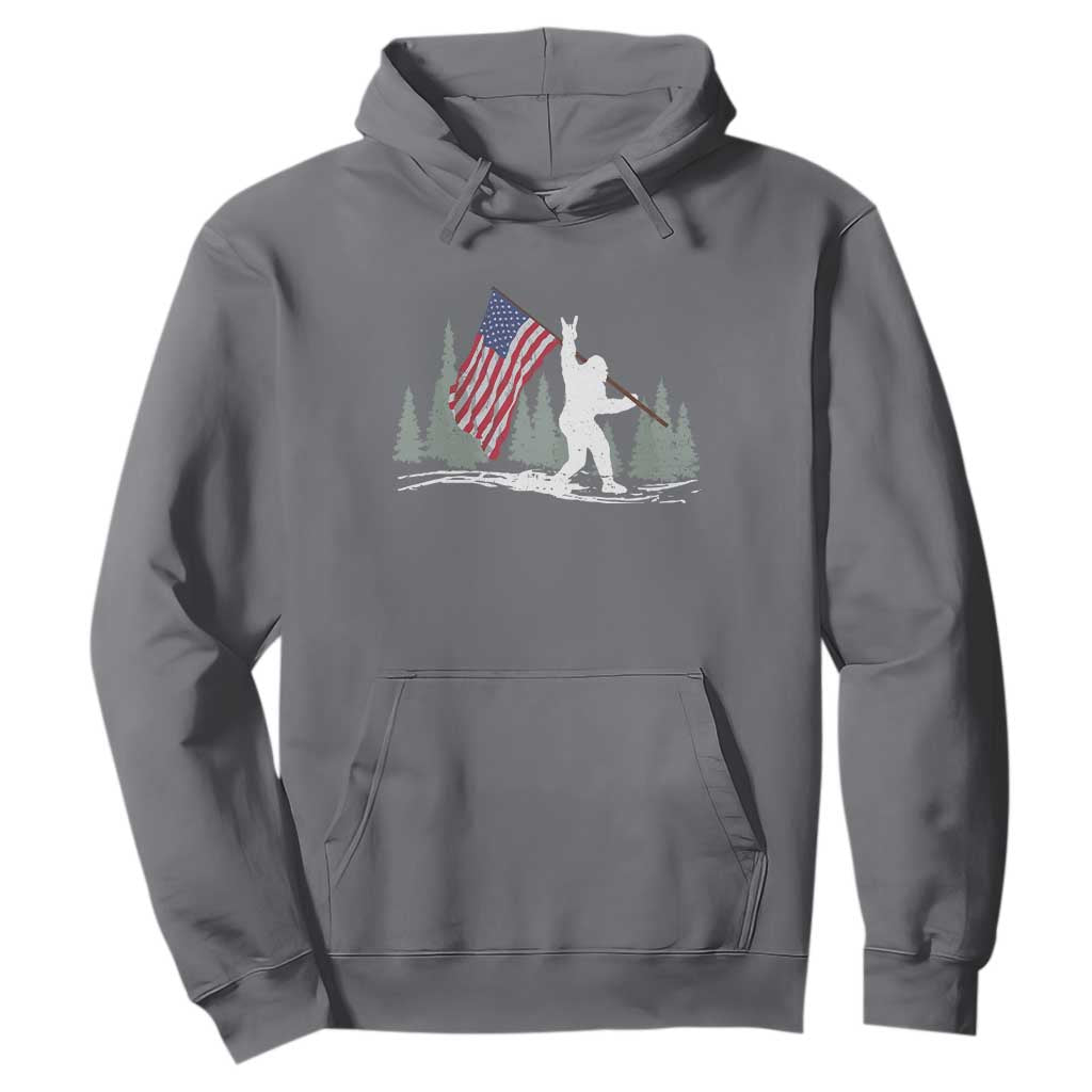 Bigfoot Hoodie Sasquatch American Flag Patriotic TS10 Charcoal Print Your Wear