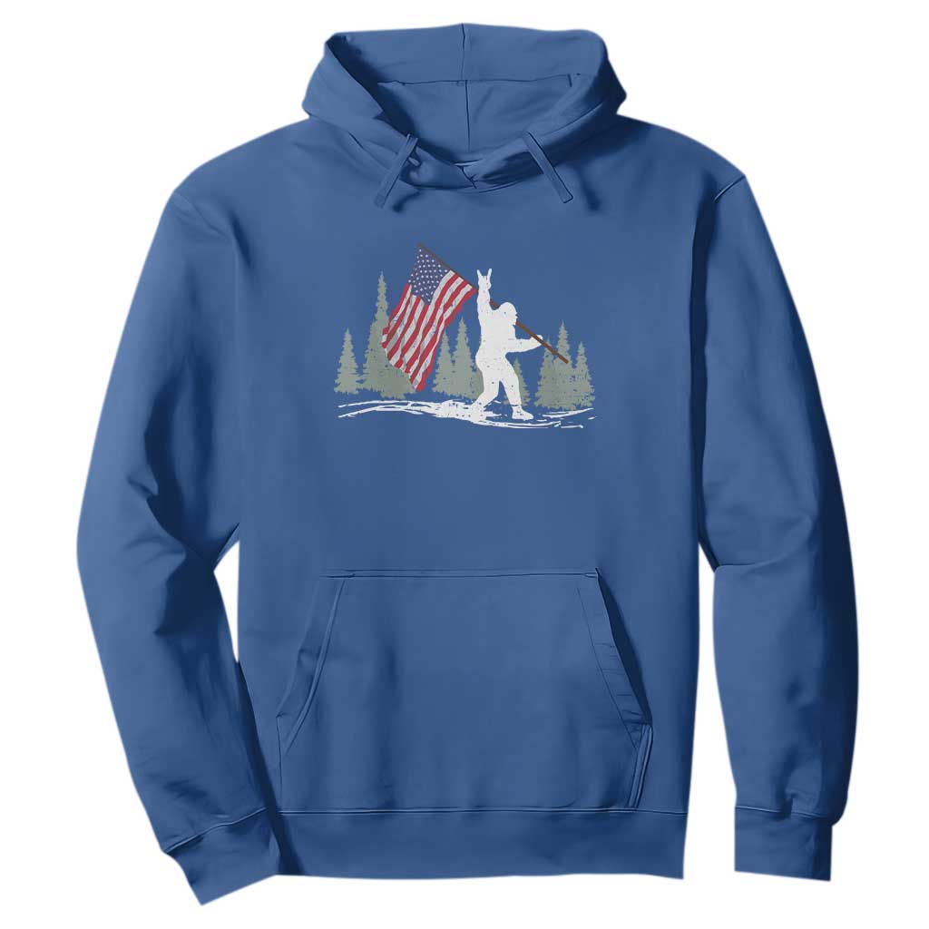 Bigfoot Hoodie Sasquatch American Flag Patriotic TS10 Royal Blue Print Your Wear