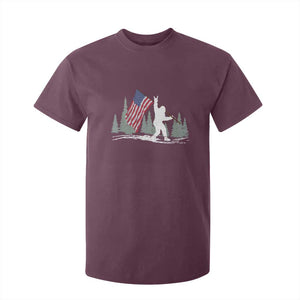 Bigfoot T Shirt For Kid Sasquatch American Flag Patriotic TS10 Maroon Print Your Wear
